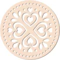 Base de fondo para cesta de ganchillo de madera con corazones para manualidades. - Estilo Hoja y Corazón(LT066-6) / 2 Piezas