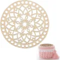 Fond de Sac en Bois Base Panier Tressé Crochet Couvercle DIY Accessoires Maroquinerie. - Style LT01408 (2 Pièces)