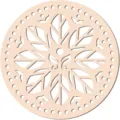 Fondo de cesta de ganchillo de madera, base redonda para manualidades de tejer decoración - Estilo Hoja de Planta(LT066-9) / 2 Piezas