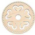 Fondo de cesta de madera, redondo con recortes de corazón y agujeros de borde para manualidades. - Estilo Pétalo de Corazón(LT066-14) / 2 Piezas