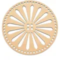Fondo de cesta de madera para ganchillo base redonda con diseño floral hueco manualidades - Estilo Pétalo de Cuatro Agujeros(LT066-15) / 2 Piezas