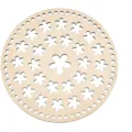 Fondo de cesta de madera para manualidades de ganchillo, base redonda de flores huecas para bolsos. - Estilo Flor Multicapa(LT066-16) / 2 Piezas