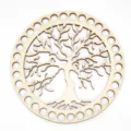 Fondo de cesta DIY de madera con diseño de árbol de la vida y agujeros para ganchillo. - Estilo Árbol de la Vida(LT066-19) / 2 Piezas