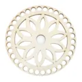 Fondo de Cesta DIY de Madera, Base de Tejido Redonda con Flor para Artesanía - Estilo Patrón Floral(LT066-20) / 2 Piezas