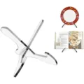 Clear acrylic display stand for plates, books, albums, and tablets. Sturdy and easy assembly. - Style A / Black