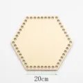 Fond de panier au crochet en bois hexagonal 20cm sac de tricot bricolage plaque en bois - Hexagone / 20cm (2 Pcs/Paquet)