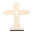 Cruz de Madera Decoración de Mesa DIY Bautizo Decoración del Hogar Artesanía Regalo - Talla 4 / 11x8.5cm