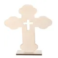Adorno de cruz de madera decoración de escritorio bautizo bricolaje artesanía religiosa hogar - No. 1 / 11x8cm