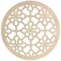 Wooden hollow geometric pattern round wooden coaster for hot cups and pots heat insulation mat. - Style 4