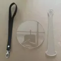 Set parti supporto filato da polso con base in acrilico trasparente e cinturino in pelle. - Modello B / Trasparente