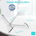 Clear acrylic display stand for plates bowls books and albums with size dimensions. - Style D / White