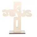Cruz de madera Jesus decoracion de mesa bautizo artesania adorno religioso para hogar - Talla 5
