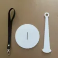 Componenti del supporto per filati portatile con cinturino in pelle e base di acrilico. - Modello B / Bianco
