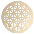 Hölzerner geometrischer Untersetzer, natürliche Holzfarbe, hitzebeständige Tischmatte. - Stil 9