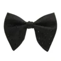 Dettaglio papillon con strass neri, accessorio per collo da abito formale da uomo - Nero