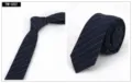 Men's fashion cotton 6cm narrow necktie classic business striped casual suit tie - TW-002 (Dark Blue)