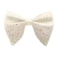 Elegante farfallina da uomo in strass con cristalli scintillanti per abiti da sposo. - Bianco