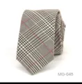 Classic men's plaid slim necktie, stylish woven checkered pattern for business wear. - Glen Plaid Style (MG-045)