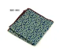 Katoenen pochet voor heren met bloemenprint stijlvolle zakdoek voor kostuum feest. - Blauw Bloemen(SH-001)