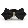 Farfallina diamante moda uomo matrimonio sposo nero a quadri appuntita per vestito elegante. - Farfalla Appuntita a Quadri Neri (XZ-053) / Nero