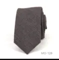 Corbata estrecha de cuadros grises para hombre, traje formal de negocios y casual - Estilo de Cuadros (MG-128)