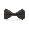 Classic black double-layered bow tie detail, elegant fabric texture for formal wear. - Black