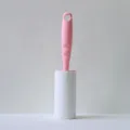 Pink handle lint roller replacement sticky paper roll for clothes hair dust cleaning - Sakura Pink