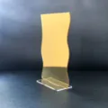 Número de mesa espejo onda acrílico dorado DIY boda fiesta decoración de asiento - Estilo de Onda / 11.5x17cm / Dorado