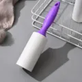 Rodillo quitapelusas portátil arrancable con mango morado y papel adhesivo para ropa. - Morado (con un rollo de papel)