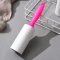 Rodillo quitapelusas arrancable con mango rosa brillante y papel adhesivo blanco para ropa. - Rosa (con un rollo de papel)