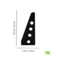 Black acrylic clay sculpting tool with four holes, 16x7cm compact size for pottery shaping. - Black No.16