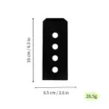 Black acrylic clay sculpting tool scraper with 4 holes, size 16x6.5cm, 28.5g. - Black No.17