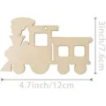 Corte de tren de madera sin terminar rodaja de madera en blanco manualidades fiesta decor - 10 piezas estilo 1 (12x7,6 cm)