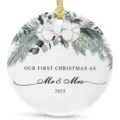 Personalized 2025 Mr And Mrs Christmas Tree Ornament Wedding Hanging Decor Gift Ideas - LT389-15