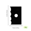 Black acrylic clay shaping tool with wavy edges and center hole for ceramic carving 7x11cm - Black No. 34