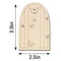 Puerta de hadas de madera miniatura bricolaje con recortes de mariposa 3.9x2.5 pulgadas - N.º 9, 1 pieza