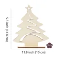 Decoración de árbol de navidad de madera DIY árbol de madera en blanco con base festiva - Estilo 5 (LT387-5) / 1 Pieza de Madera + Cuerda