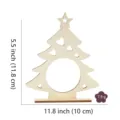 Árbol de navidad de madera sin terminar para manualidades con base y corazones huecos. - Estilo 4 (LT387-4) / 1 Pieza de Madera + Cuerda