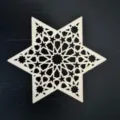Wooden star hollow carved coaster cup mat DIY decorative ornament home table accessory - Hexagram Style (LT303-1)