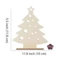 Adorno de mesa de árbol de navidad de madera cruda DIY decoración hueca con base. - Estilo 6 (LT387-6) / 1 Pieza de Madera + Cuerda