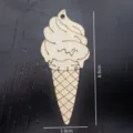 Plaque suspendue en bois non finie en forme de glace bricolage artisanat pour la décoration. - Glace / 10 pièces