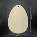 Plaque suspendue en oeuf en bois brut avec trou, ornement artisanal DIY vide pour deco. - Style Œuf Vierge / 10 pièces