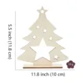 Decoración de árbol de Navidad de madera sin terminar con base, estrella hueca artesanía DIY. - Estilo 7 (LT387-7) / 1 Pieza de Madera + Cuerda