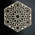 Wooden hollow carved hexagonal cup mat coffee table coaster home DIY decorative display piece - Hexagonal Star Style (LT303-3)