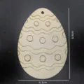 Plaque suspendue en œuf de Pâques en bois brut, ornement de bricolage DIY gravé au laser. - Style Œuf à Motifs / 10 pièces