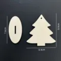 Adorno de árbol de navidad de madera sin terminar placa colgante DIY con base ovalada. - Estilo 1 (LT387-1) / 1 Pieza de Madera + Cuerda