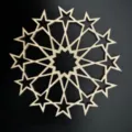 Wooden geometric hollow star coaster, decorative tabletop ornament, natural wood finish variant. - Multi-Point Star Style (LT303-4)