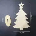 Decoración de árbol de navidad de madera sin terminar etiqueta colgante DIY con base. - Estilo 2 (LT387-2) / 1 Pieza de Madera + Cuerda