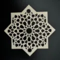 Wooden geometric star coaster blank laser cut carved table cup mat home decor craft piece - Geometric Star Style (LT303-6)