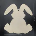 Decoupe lapin de Pques en bois brut vierge a suspendre bricolage variante 10x9.6cm - Style Lapin / 10 pièces